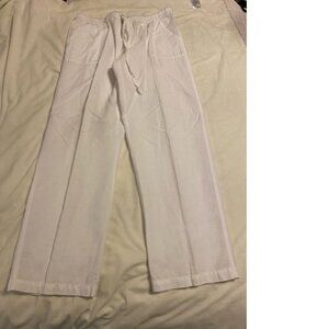 3/$10 Crisp White Summer Linen Pants